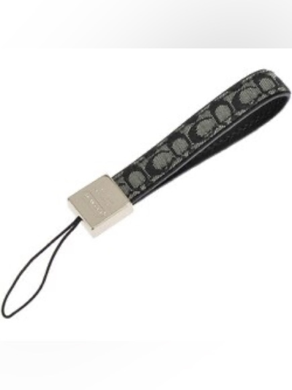 coach wrist strap leather and canvas
